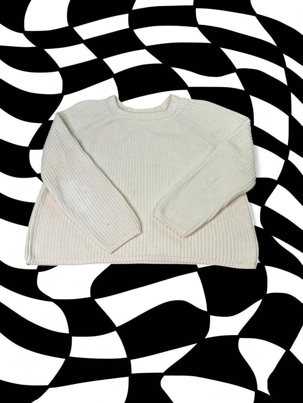 Jenni Kayne White ribbed knit sweater